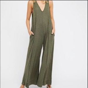 Free People Fulton Jumpsuit Olive Green